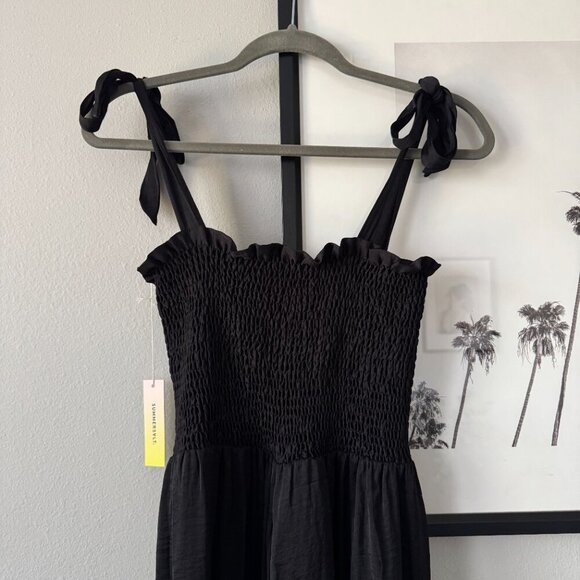 Summersalt | NWT The Silky Luxe Smocked Maxi Dress in Black Size XS - Picture 3 of 10